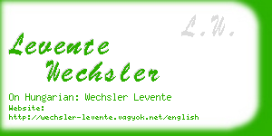 levente wechsler business card